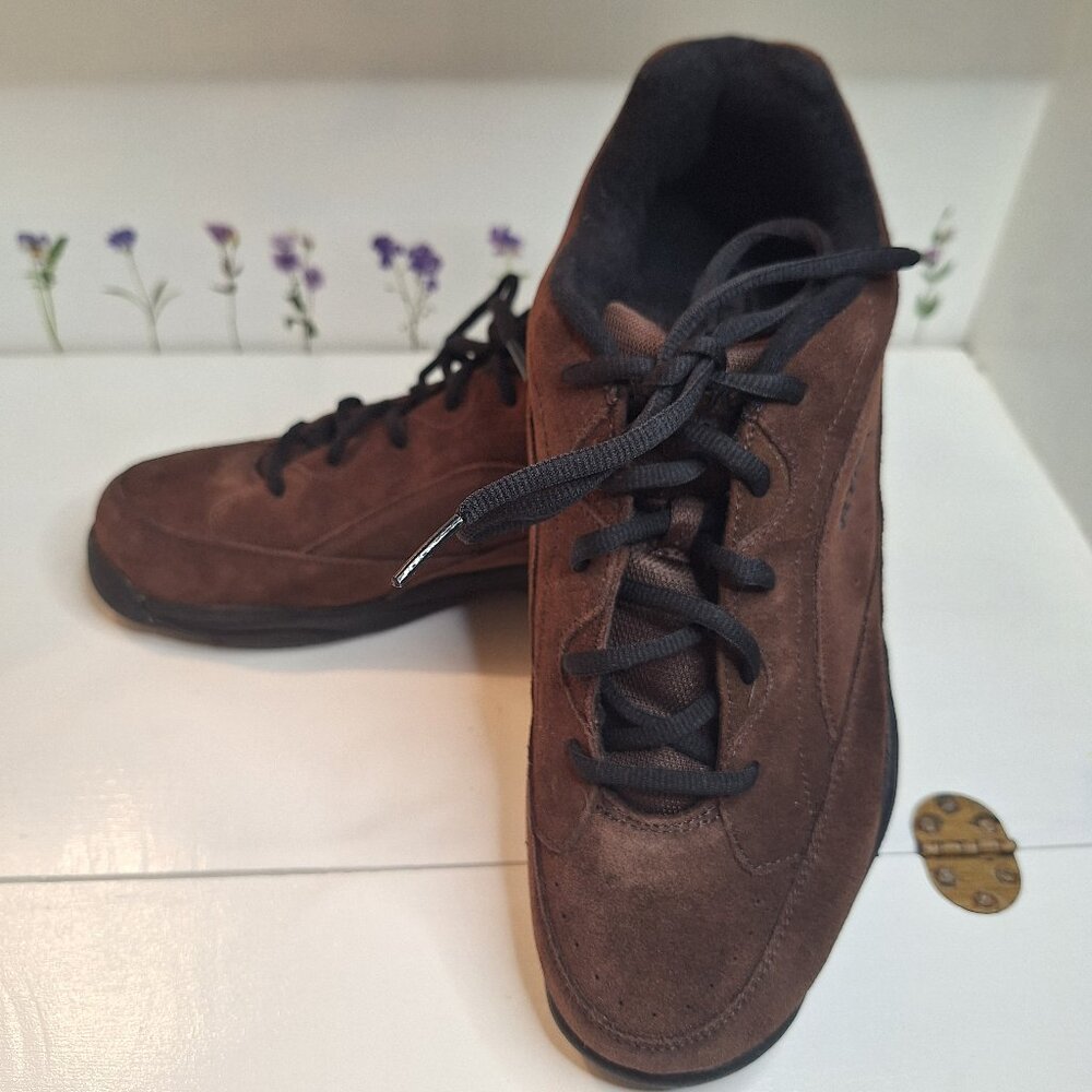 Brown Suede Walking Sneakers – Size 10W (Women's Wide)